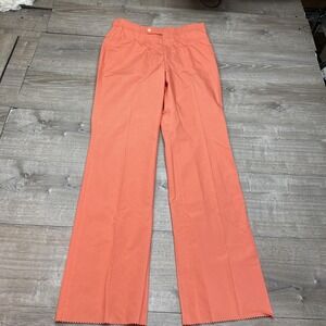 Vintage Sansabelt Golf Pants Mens 35x35 Orange Poly Cotton Khakis USA 80s NEW